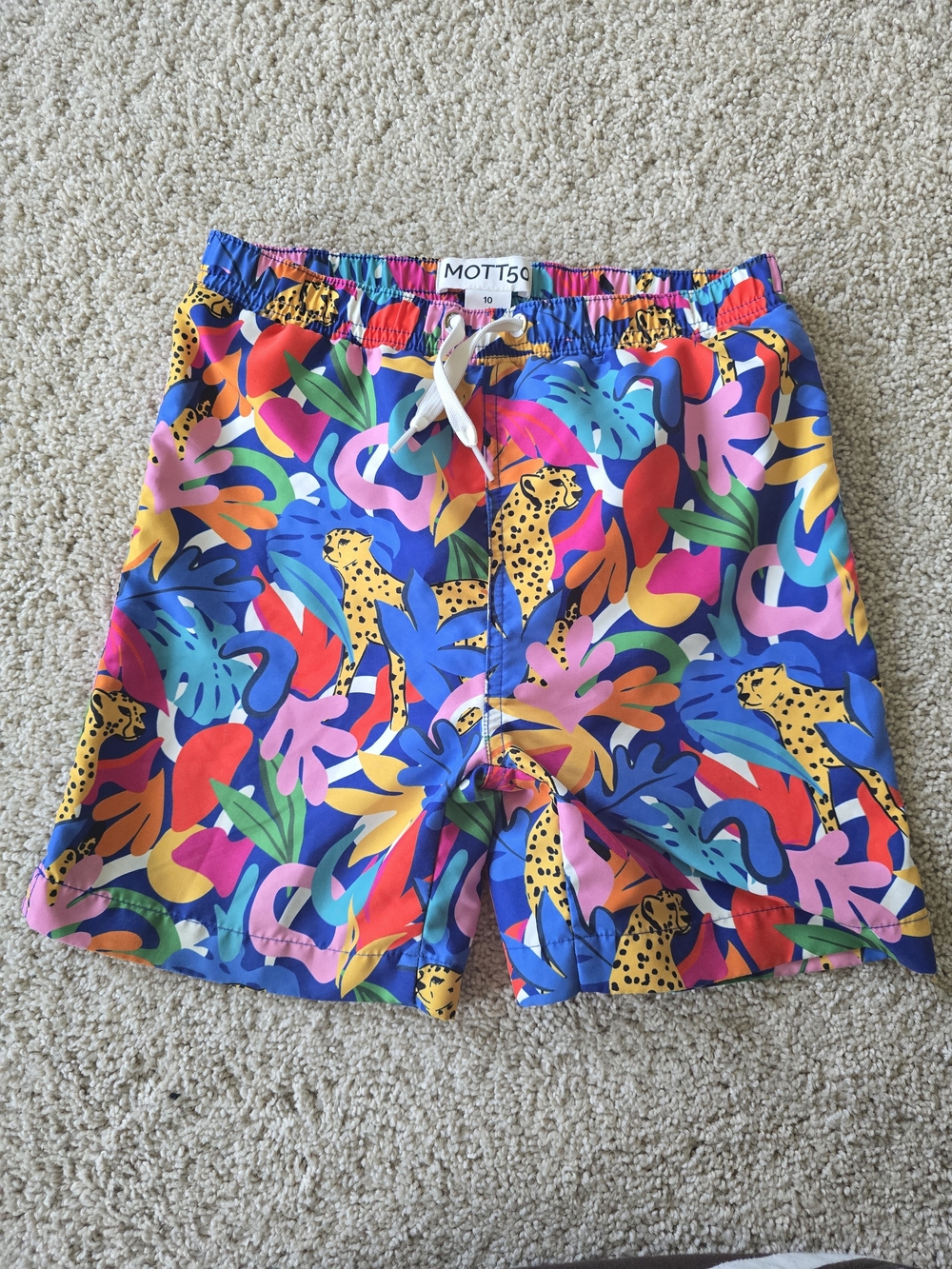 MOTT50 x Maisonette Jungle Roar Boys Swim Trunks Size 10 UPF 50+